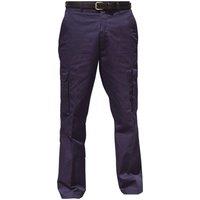 Warrior Men's Cargo Workwear Trousers in Navy | Size: 46R