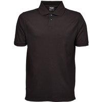 TEE JAYS Men's Heavy Pique Short Sleeve Polo Shirt in Black | Size: 5XL
