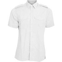 Kustom Kit Men's Short Sleeve Pilot Shirt in White | Size: 14.5 in