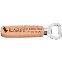 60 SECOND MAKEOVER Men's Husband Dinosaur Awesome Wooden Bottle Opener in Beige