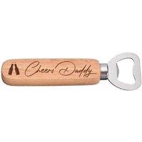 60 SECOND MAKEOVER Men's Cheers Daddy Tool Wooden Bottle Opener in Beige
