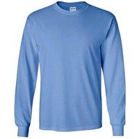 Gildan Men's Plain Crew Neck Ultra Cotton Long Sleeve T-Shirt in Duck Egg Blue | Size: Small