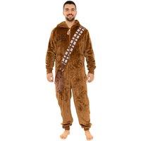 Star Wars Men's Chewbacca Onesie Fleece All In One in Brown | Size: Large