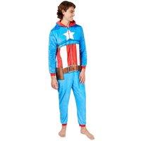 Marvel Men's Captain America Onesie in Blue | Size: Medium