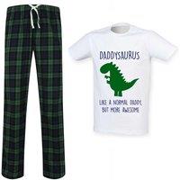 60 SECOND MAKEOVER Men's Daddysaurus Daddy Dinosaur Pyjama Set in Green | Size: Large