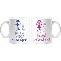 60 SECOND MAKEOVER Men's I'm The Great Grandma Grandpa Mug Set in White