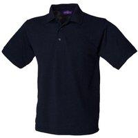 Henbury Men's Short Sleeved 65 35 Pique Polo Shirt in Navy | Size: Small