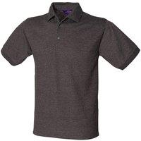 Henbury Men's Short Sleeved 65 35 Pique Polo Shirt in Charcoal | Size: Small