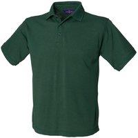 Henbury Men's Short Sleeved 65 35 Pique Polo Shirt in Bottle Green | Size: Large