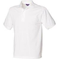 Henbury Men's Short Sleeved 65 35 Pique Polo Shirt in White | Size: XL