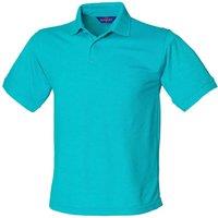 Henbury Men's Short Sleeved 65 35 Pique Polo Shirt in Turquoise | Size: XL