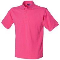 Henbury Men's Short Sleeved 65 35 Pique Polo Shirt in Fuchsia | Size: Large