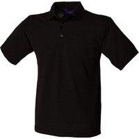 Henbury Men's Short Sleeved 65 35 Pique Polo Shirt in Black | Size: 3XL