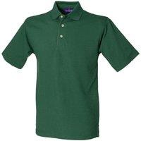 Henbury Men's Classic Plain Polo Shirt With Stand Up Collar in Bottle Green | Size: 3XL