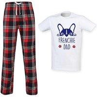 60 SECOND MAKEOVER Men's Frenchie Dad Tartan Pyjama Set in Red | Size: 2XL