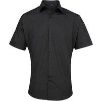 Premier Men's Supreme Heavy Poplin Short Sleeve Work Shirt in Black | Size: 14.5 in