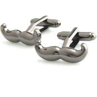 Charles William Men's Funny Novelty Santa Claus Moustache Christmas Cufflinks in Silver