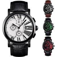 Skmei Men's Mens Chronograph Watch with Genuine Leather Strap & Date Display in White