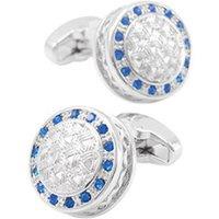 Charles William Men's Royal Circle Blue Silver Cufflinks Fit For a King