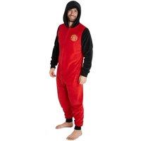 Manchester United FC Men's Pyjama Onesie Loungewear in Red | Size: Large