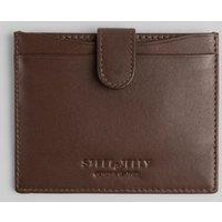 Steel & Jelly Men's Leather Card Holder With Popper Fastening in Brown