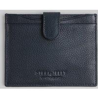 Steel & Jelly Men's Leather Card Holder With Popper Fastening in Navy