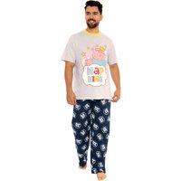 Peppa Pig Men's Nap King Daddy Pig Pyjamas in Grey | Size: Small