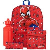 Marvel Men's Spiderman 4 Piece Backpack Set in Red