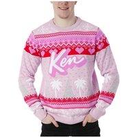 Barbie Men's Ken Christmas Jumper in Pink | Size: Medium