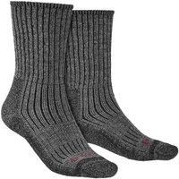Bridgedale Men's Hiking Walking Midweight Merino Wool Cushioned Boot Socks in Grey | Size: 12-14