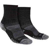 Bridgedale Men's Hiking Lightweight Merino Wool Performance 3/4 Crew Socks in Black | Size: 12-14