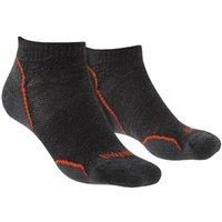 Bridgedale Men's Hiking Ultralight T2 Merino Wool Performance Low Cut Socks in Grey | Size: 6-8