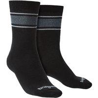 Bridgedale Men's Liner Base Layer Merino Wool Performance Boot Socks in Black | Size: 12-14
