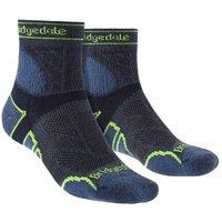 Bridgedale Men's Trail Running Lightweight T2 Merino Wool Sport 3/4 Crew Socks in Blue | Size: 6-8