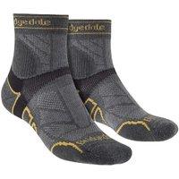Bridgedale Men's Trail Running Lightweight T2 Merino Wool Sport 3/4 Crew Socks in Grey | Size: 6-8