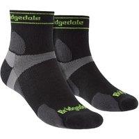 Bridgedale Men's Trail Running Ultralight T2 Merino Wool Sport 3/4 Crew Socks in Black | Size: 9-11