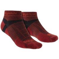 Bridgedale Men's Trail Running Ultralight T2 Merino Wool Sport Low Cut Socks in Burgundy | Size: 12-14
