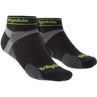 Bridgedale Men's Trail Running Ultralight T2 Merino Wool Sport Low Cut Socks in Black | Size: 12-14
