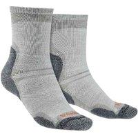 Bridgedale Men's Hiking Ultralight T2 Merino Wool Performance Crew Socks in Grey | Size: 12-14