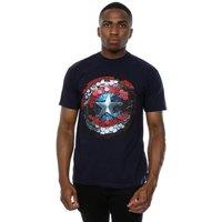 Marvel Men's Captain America Civil War Hex Shield T-Shirt in Navy | Size: 3XL