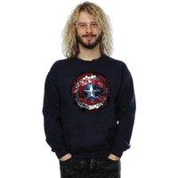 Marvel Men's Captain America Civil War Hex Shield Sweatshirt in Navy | Size: 3XL