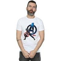 Marvel Men's Captain America Pose T-Shirt in White | Size: Large