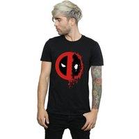 Marvel Men's Deadpool Split Splat Logo T-Shirt in Black | Size: 3XL