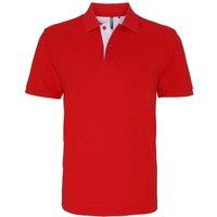 Asquith & Fox Men's Classic Fit Contrast Polo Shirt in Red | Size: XL