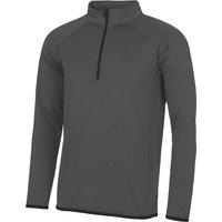 AWDis Men's Just Cool Half Zip Sweatshirt in Charcoal | Size: Medium