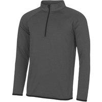 AWDis Men's Just Cool Half Zip Sweatshirt in Charcoal | Size: XL