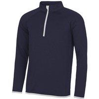 AWDis Men's Just Cool Half Zip Sweatshirt in Navy | Size: Large