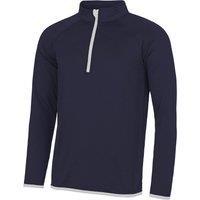 AWDis Men's Just Cool Half Zip Sweatshirt in Navy | Size: Medium