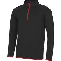 AWDis Men's Just Cool Half Zip Sweatshirt in Black | Size: 2XL