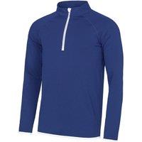 AWDis Men's Just Cool Half Zip Sweatshirt in Blue | Size: 2XL